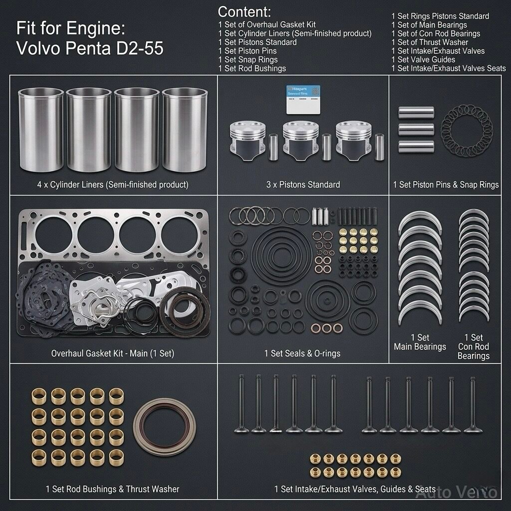 Volvo Penta D2-55 Engine Overhaul Rebuild Kit | OEM Quality Replacement Parts