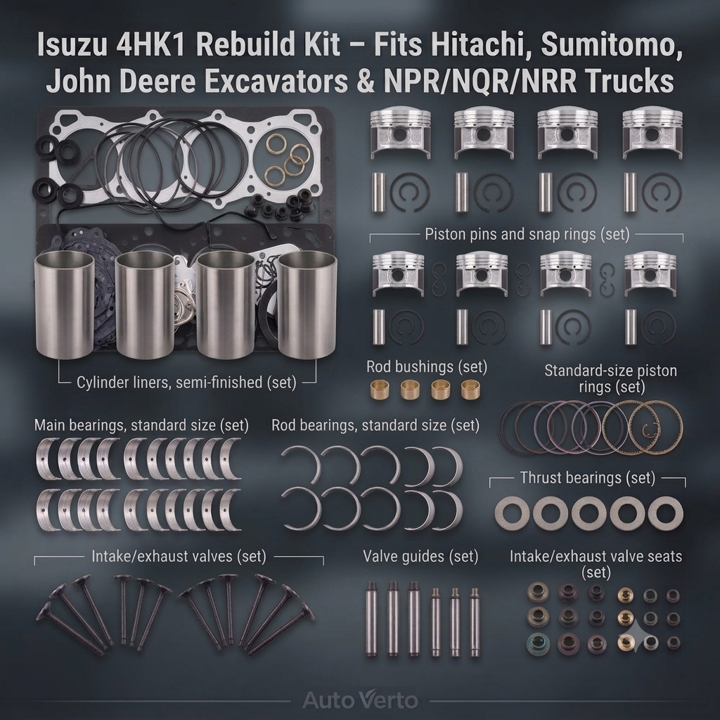Isuzu 4HK1 Rebuild Kit – Fits Hitachi, Sumitomo, John Deere Excavators & NPR/NQR/NRR Trucks