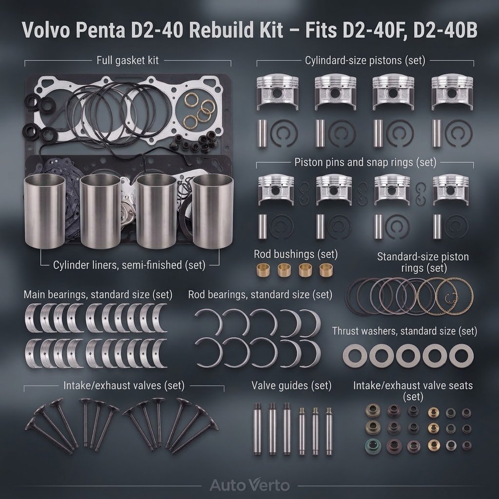 Volvo Penta D2-40 Rebuild Kit – Fits D2-40F, D2-40B